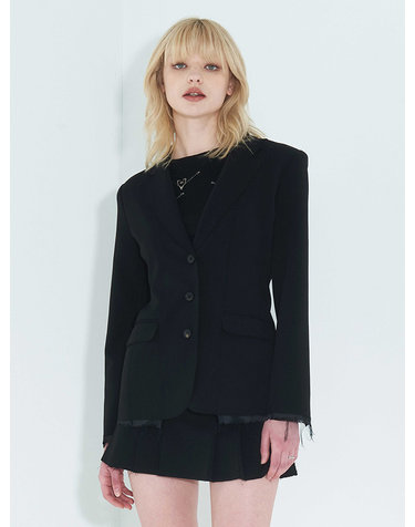 Raw Edge Slim Jacket _ Black