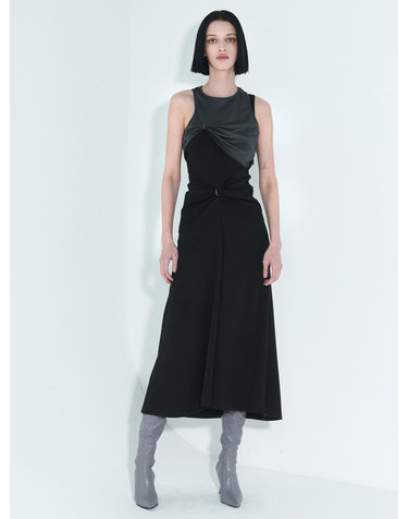 Chain Link Layered Dress _ Grey