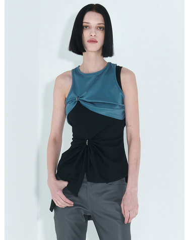 Chain Link Layered Top _ Teal