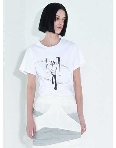 Heart Metal Dripping T-Shirt _ White