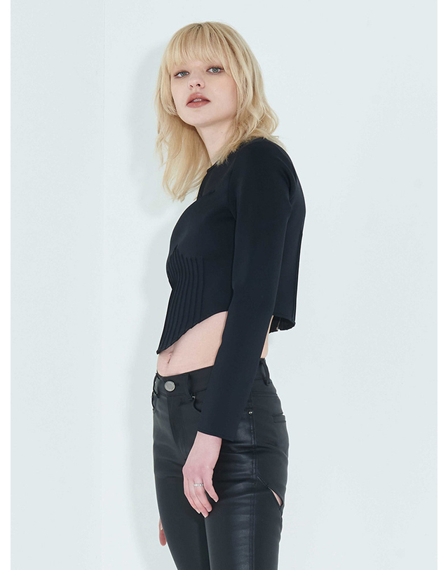 킴지수 Pintuck Jersey Top _ Black 블랙 착용컷