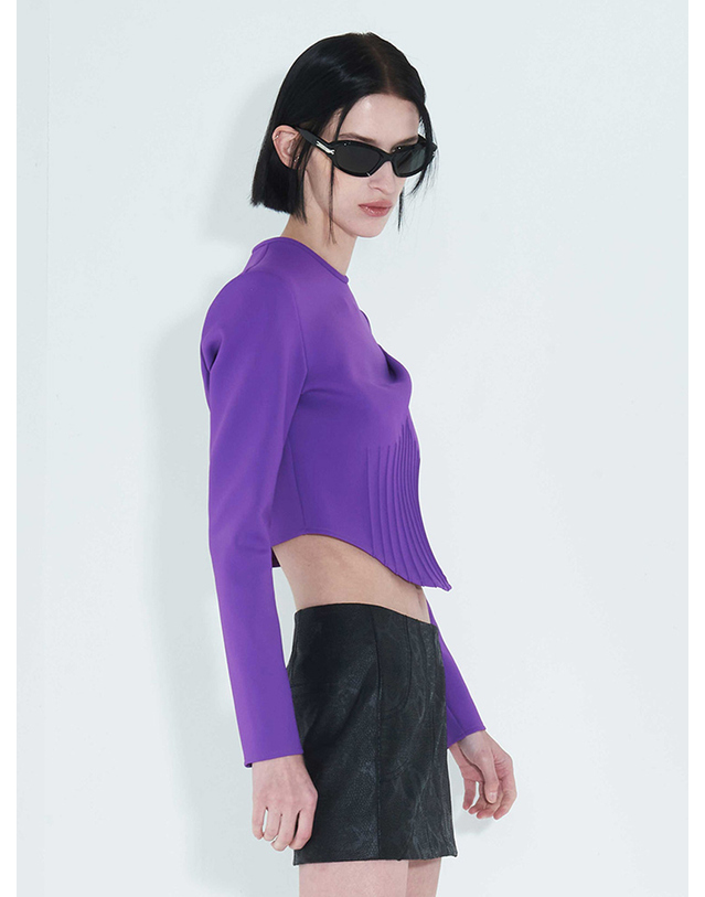 킴지수 Pintuck Jersey Top _ Purple 퍼플 착용컷