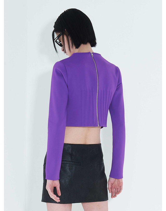 킴지수 Pintuck Jersey Top _ Purple 퍼플 착용컷