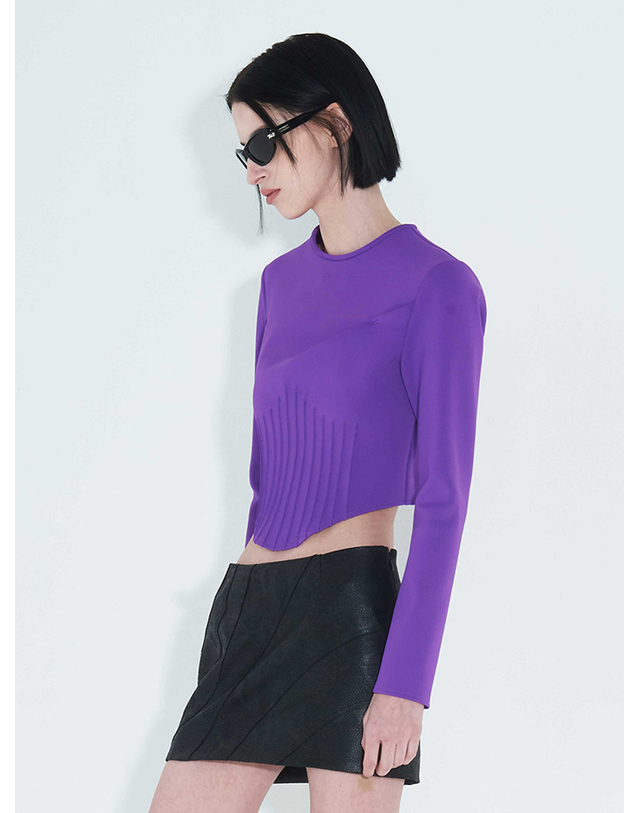 킴지수 Pintuck Jersey Top _ Purple 퍼플 착용컷