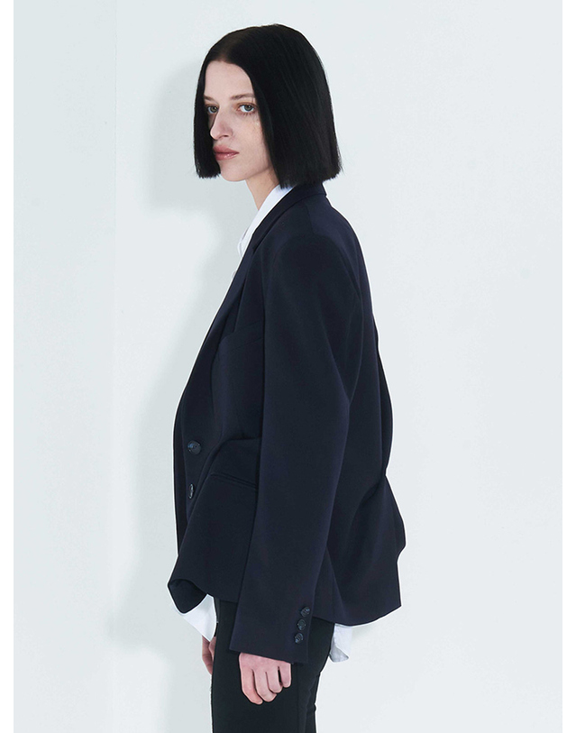킴지수 DOZI - Pinched Tailored Jacket _ Dark Navy 네이비 착용컷