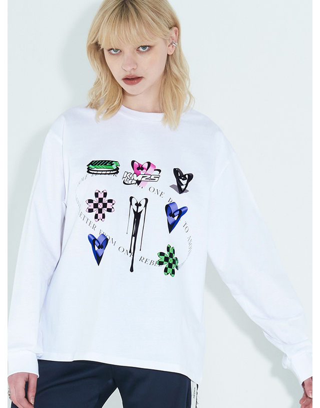 킴지수 Love Letter Emblem T-Shirt _ White 화이트 착용컷
