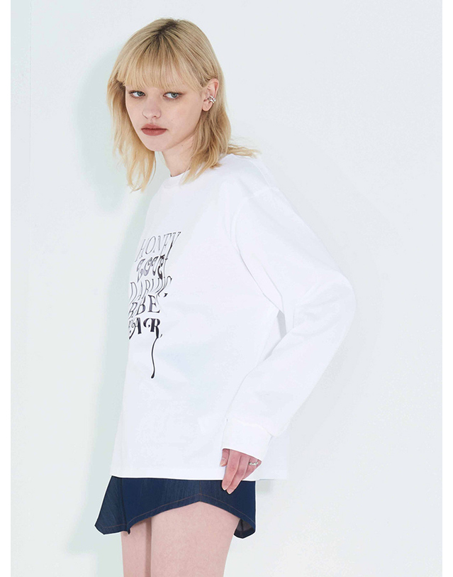 킴지수 Lovers Metal Dripping T-Shirt _ White 화이트 착용컷