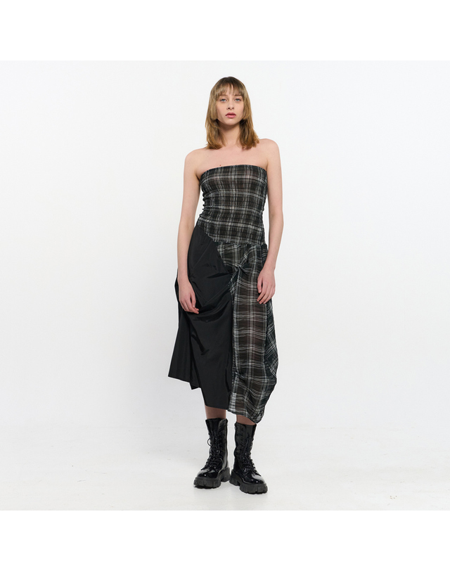 킴지수 DOZI - Smocking Draped Dress _ BLACK 착용컷