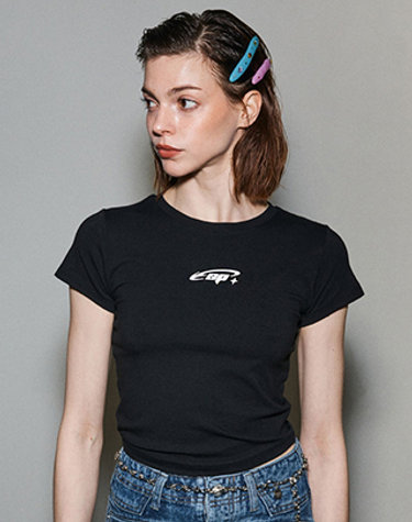 SP 3M REFLECTIVE T-SHIRTS - BLACK 에스피 리플렉티브 크롭 티셔츠