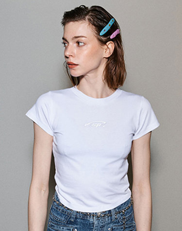 SP 3M REFLECTIVE T-SHIRTS - WHITE 에스피 리플렉티브 크롭 티셔츠