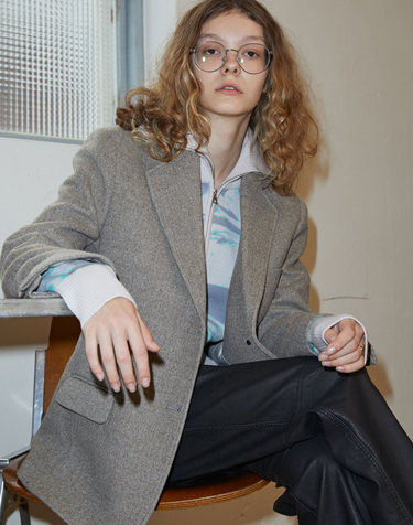 2 BUTTON WOOL TWILL JACKET BEIGE