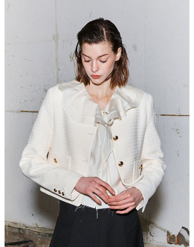 스파클링피스 DIANA TWEED JACKET 디아나 트위드 자켓 아이보리 착용컷