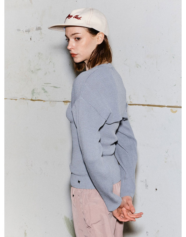 스파클링피스 BOLERO KNIT SET-PALE BLUE 볼레로 니트 세트 블루 착용컷