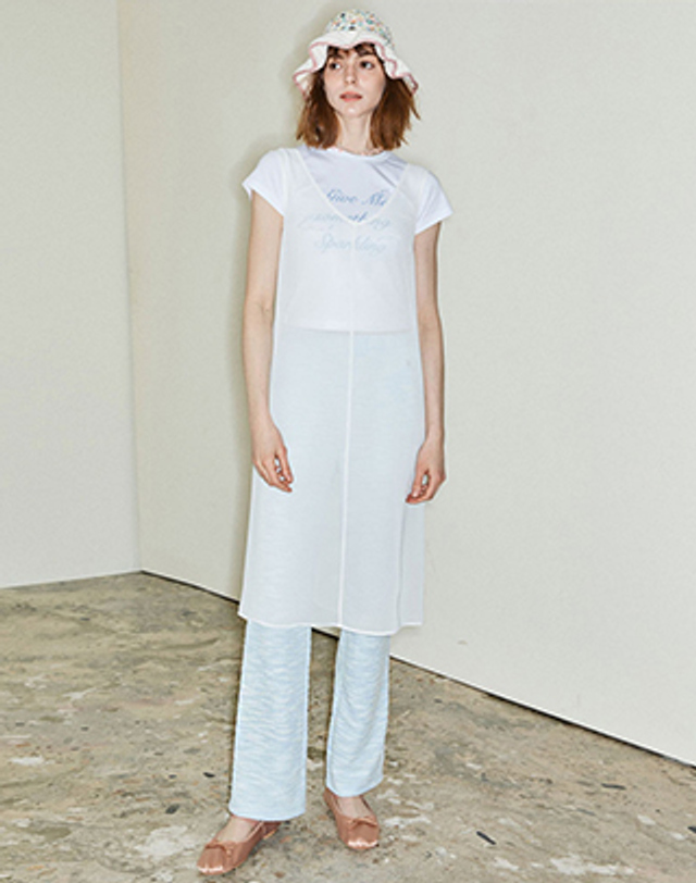 스파클링피스 SLUB FLARE PANTS 슬럽 플래어 팬츠 착용컷