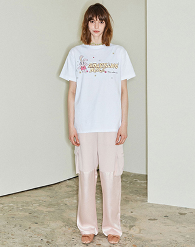 스파클링피스 DIANA GLOSSY CARGO PANTS-PINK 다이아나 글로시 카고 팬츠 핑크 착용컷