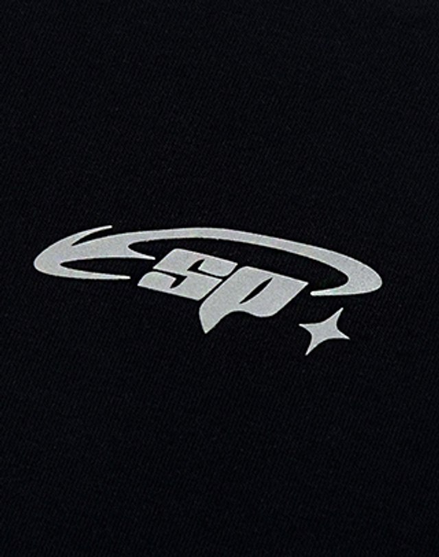 스파클링피스 SP 3M REFLECTIVE T-SHIRTS - BLACK 에스피 리플렉티브 크롭 티셔츠 착용컷