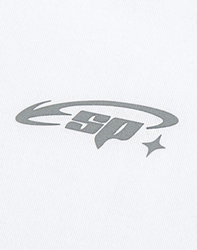스파클링피스 SP 3M REFLECTIVE T-SHIRTS - WHITE 에스피 리플렉티브 크롭 티셔츠 착용컷