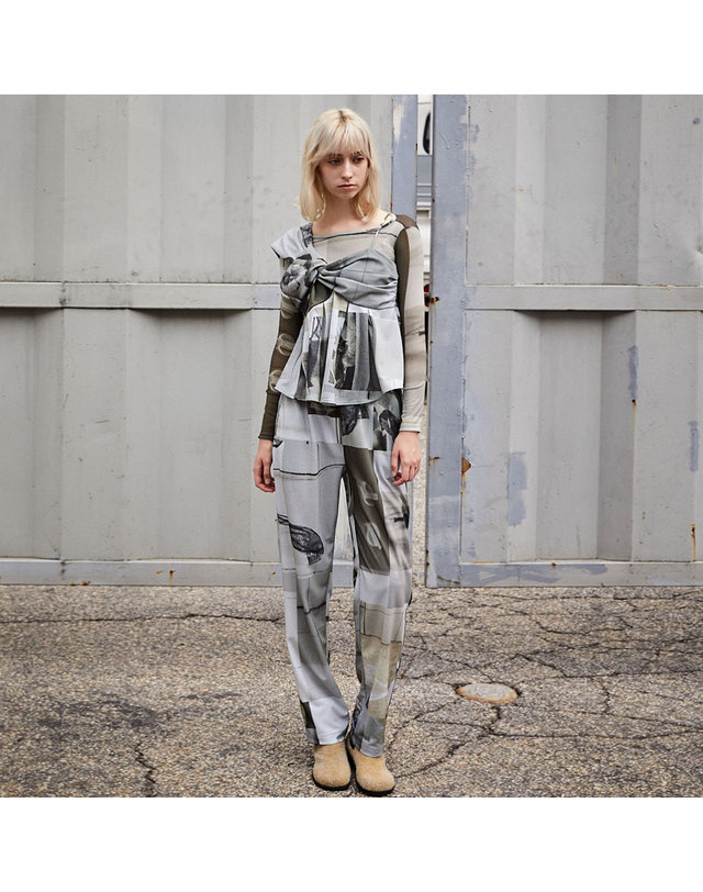 스파클링피스 CASA DELLA ROSINA PRINT PANTS 까사 델라 로지나 프린트 팬츠 착용컷