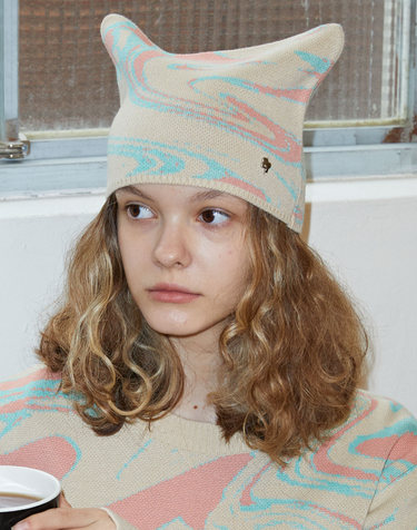 MARBLE BEANIE BEIGE