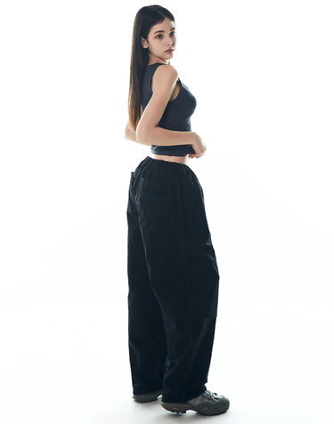 와이드 파라슈트 팬츠 [블랙]