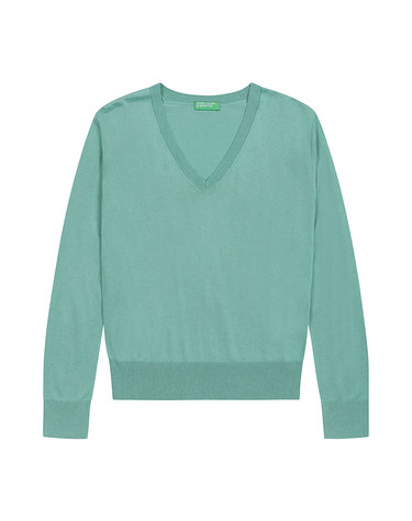 Silk blend v neck sweater_1ZRED402L08N