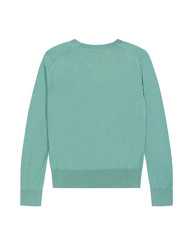 베네통글로벌 Silk blend v neck sweater_1ZRED402L08N 착용컷