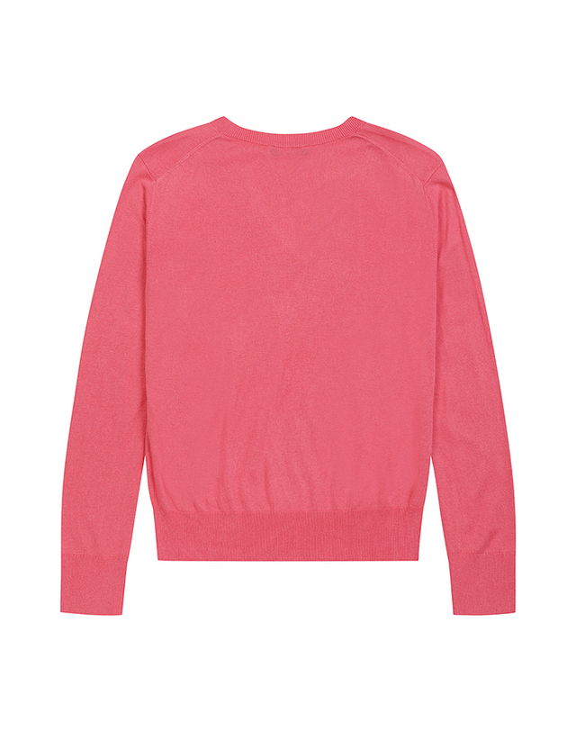 베네통글로벌 Silk blend v neck sweater_1ZRED402L0U0 착용컷