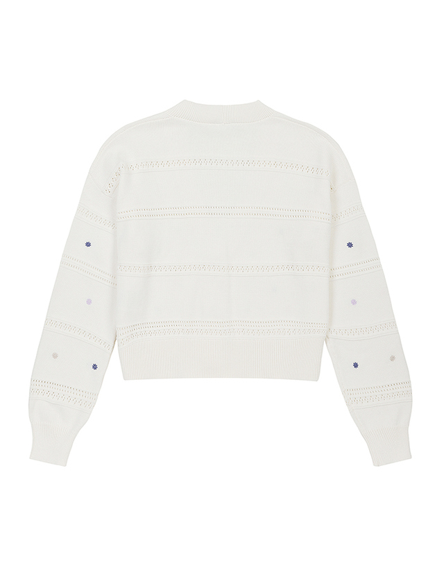 베네통글로벌 Flower crop cardigan_10C1E604W0R2 착용컷