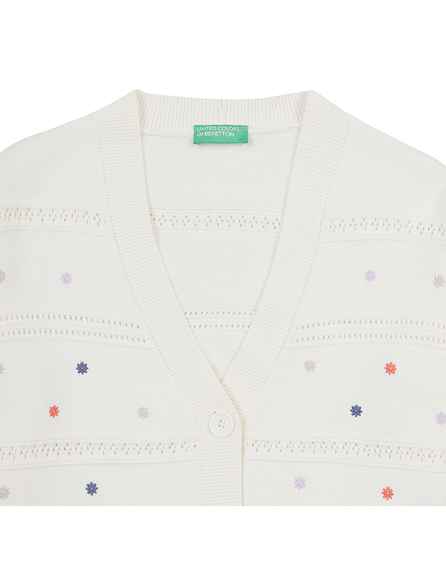베네통글로벌 Flower crop cardigan_10C1E604W0R2 착용컷