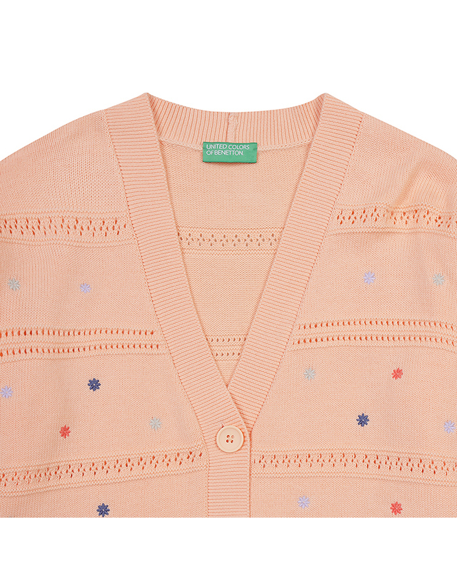 베네통글로벌 Flower crop cardigan_10C1E604W194 착용컷