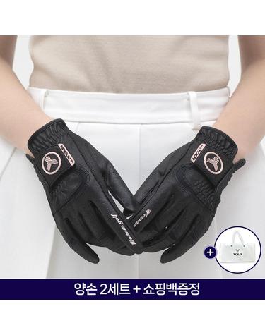 [쇼핑백증정] 투어골프 파워그립 논슬립 여성용 골프장갑 양손 2세트