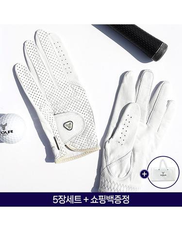 투어골프 프리미엄 천연양피 소프트 여성 골프장갑 5장
