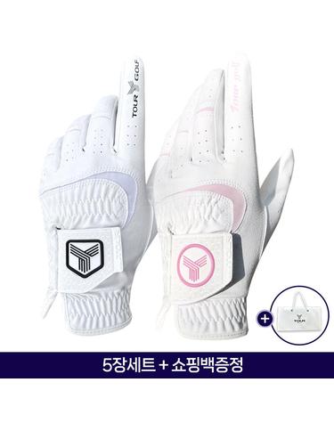 [쇼핑백증정] 투어골프 레인그립 골프장갑 남성용 여성용 5장