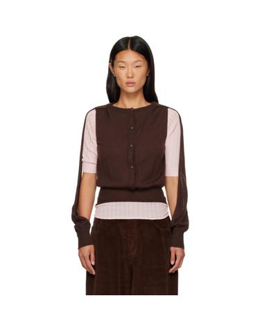 [해외직구] 26 FW 키코 코스타디노브 브라운   핑크 코렐라 스웨터 262985F095002