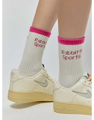 Rabbitti Sports Color Block Socks Pink