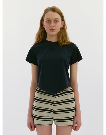 RB One Point Diagonal Cut T-Shirts Navy