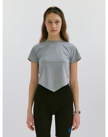 RB One Point Diagonal Cut T-Shirts Light Grey