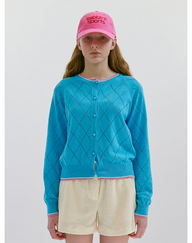RB Summer Punching Knit Cardigan Blue