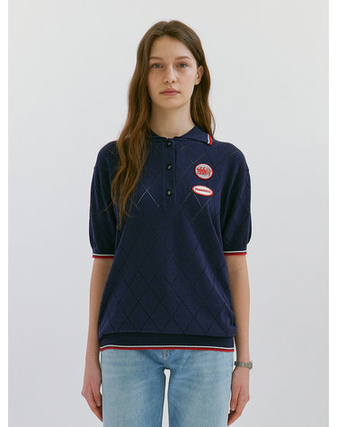 RB Color Block Punching Knit  Navy