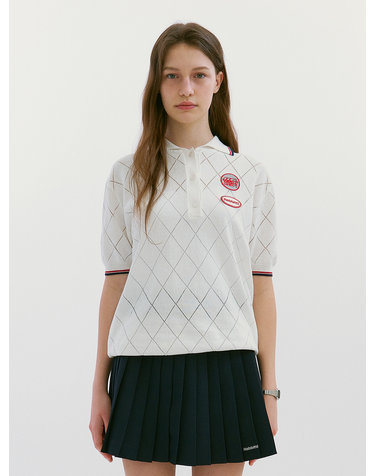RB Color Block Punching Knit  White