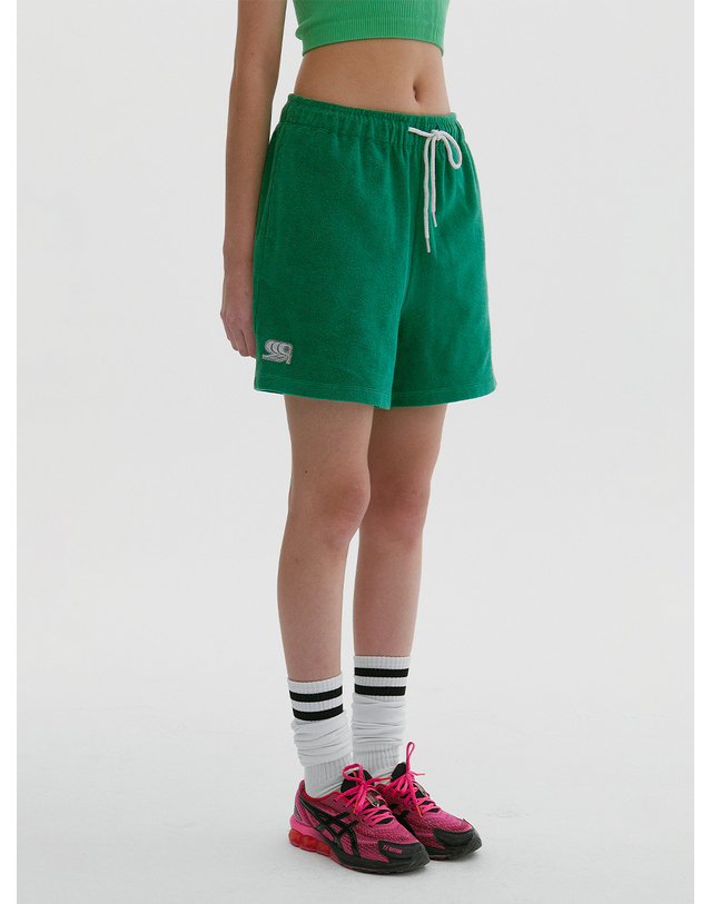 래비티 스포츠 RB Sports Retro Terry Shorts Green 착용컷