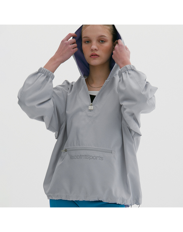 래비티 스포츠 RB Sports Windbreaker Anorak Light Grey 착용컷