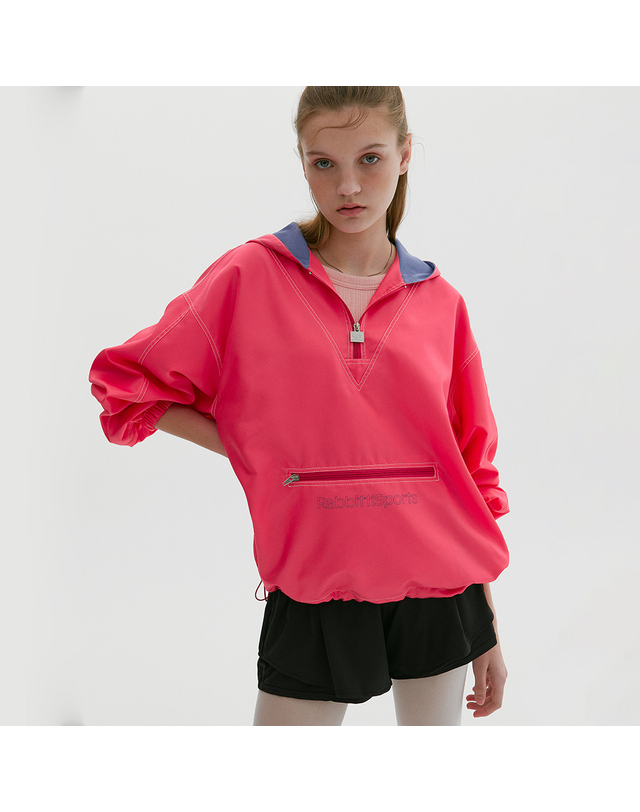 래비티 스포츠 RB Sports Windbreaker Anorak Pink 착용컷