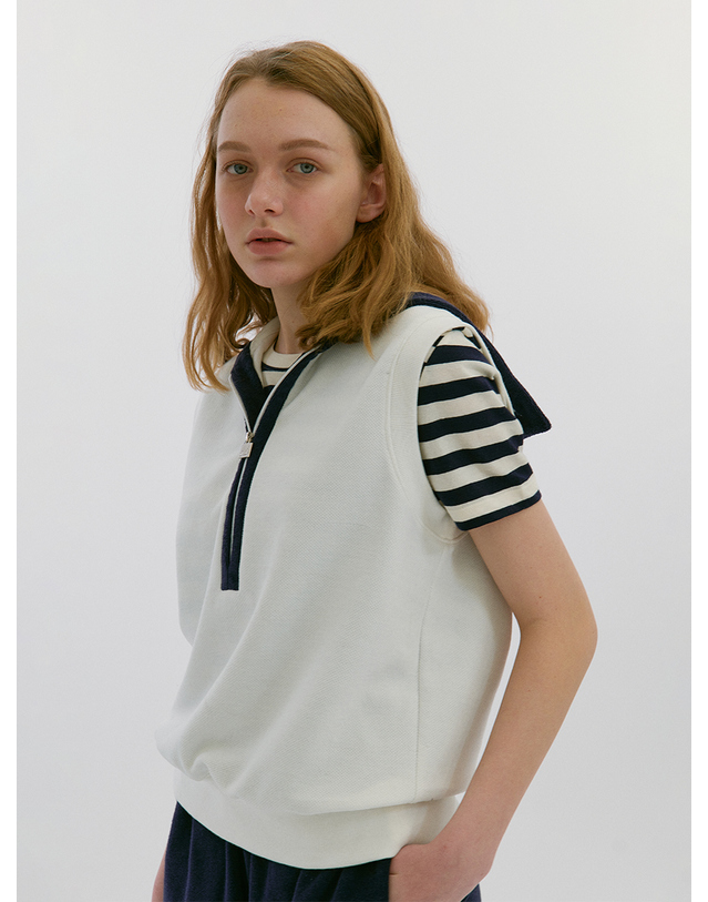 래비티 스포츠 RB Sallor Collar T-Shirts Navy 착용컷