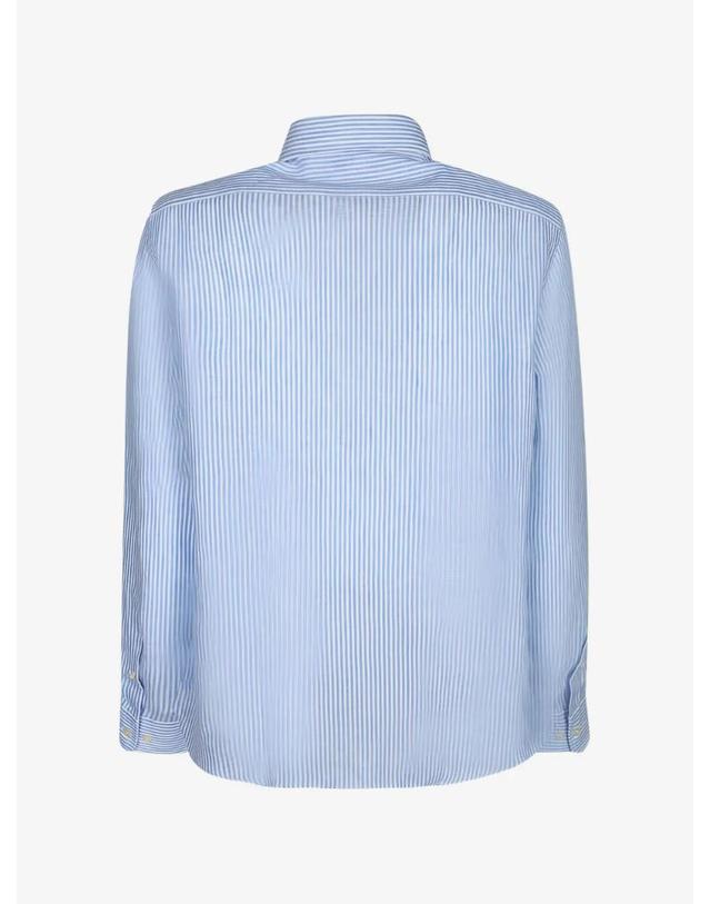 120 리노 [해외직구] 26 FW 120% Lino 세로 스트라이프 긴소매 셔츠 33AL2M19O5000G460710106 TP454877224 착용컷