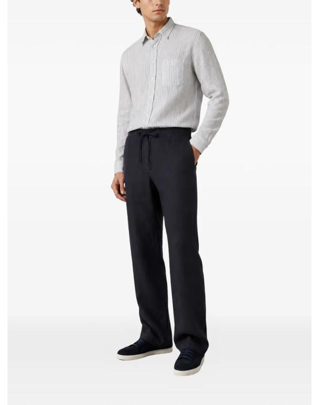120 리노 [해외직구] 26 FW 120% Lino 세로 스트라이프 체스트 포켓 셔츠 33ALIM1425000G440000055 TP457296861 착용컷