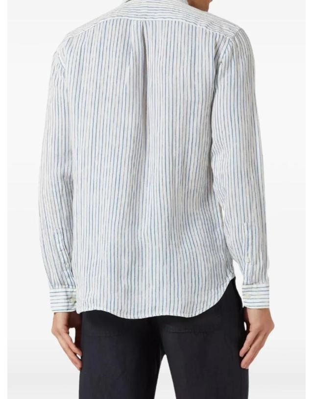 120 리노 [해외직구] 26 FW 120% Lino 세로 스트라이프 체스트 포켓 셔츠 33ALIM1425000G440000055 TP457296861 착용컷