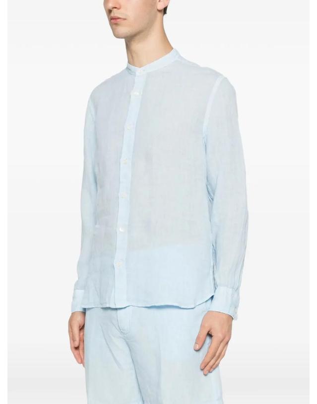 120 리노 [해외직구] 26 FW 120% Lino 만다린 칼라 슬림 핏 셔츠 33ALIM11590000115000 TP459209463 착용컷