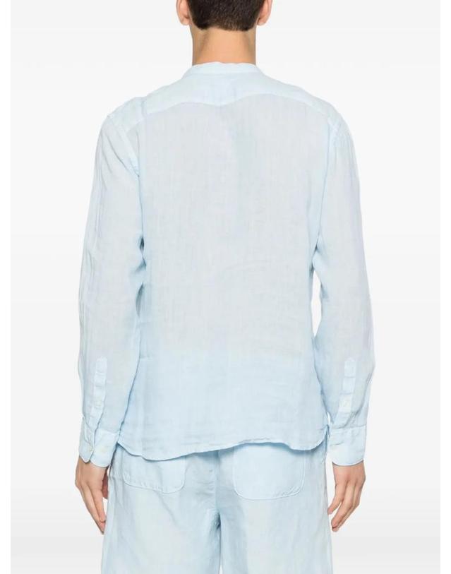 120 리노 [해외직구] 26 FW 120% Lino 만다린 칼라 슬림 핏 셔츠 33ALIM11590000115000 TP459209463 착용컷