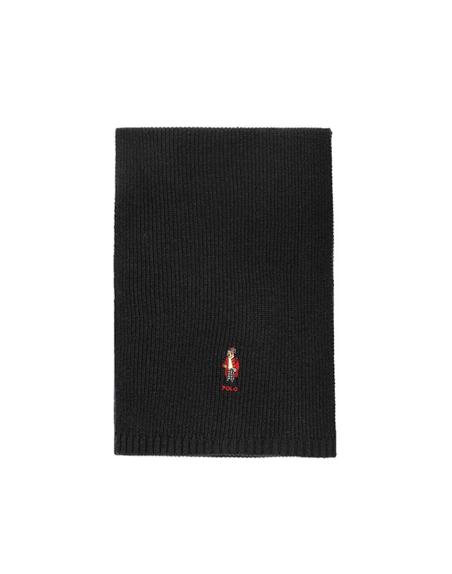 폴로 랄프로렌 폴로랄프로렌 머플러 PC1300-001 홀리데이 베어 리브 니트 머플러 당일발송 착용컷